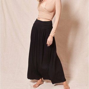 Bamboo Maxi skirt Black Pocketed